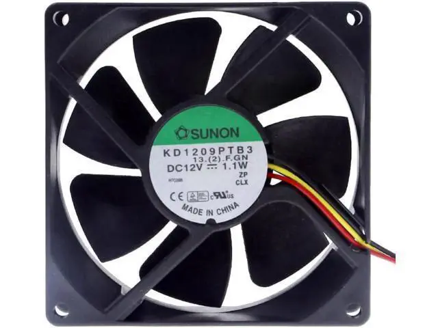 Alt view image 2 of 3 - KD1209PTB3 9225 9025 92mm fan DC 12V 1.1W Mute 3-wire chassis cooling fan