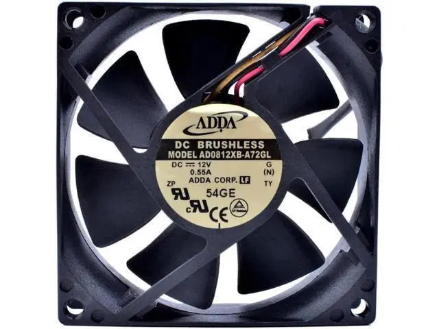 Alt view image 2 of 4 - AD0812XB-A72GL 8cm 8025 80mm fan DC12V 0.55A 3 line computer chassis power supply cooling fan