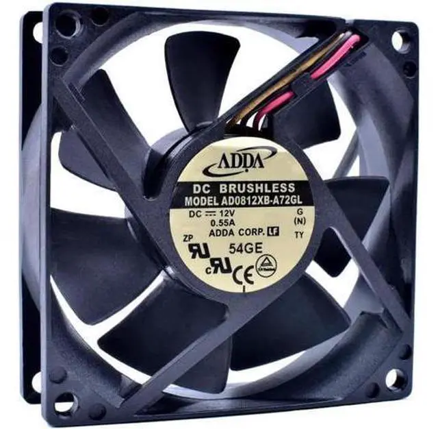 Main image of AD0812XB-A72GL 8cm 8025 80mm fan DC12V 0.55A 3 line computer chassis power supply cooling fan