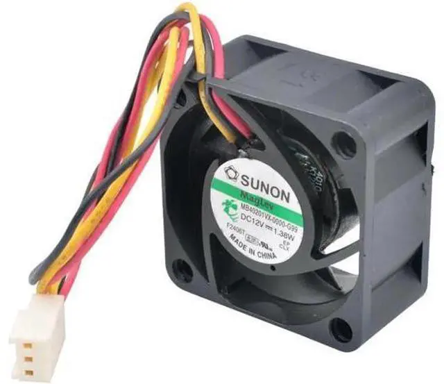 Alt view image 2 of 4 - MB40201VX-0000-G99 4cm 40mm fan 40x40x20mm DC12V 1.38W 3pin Cooling fan for 1U power supply