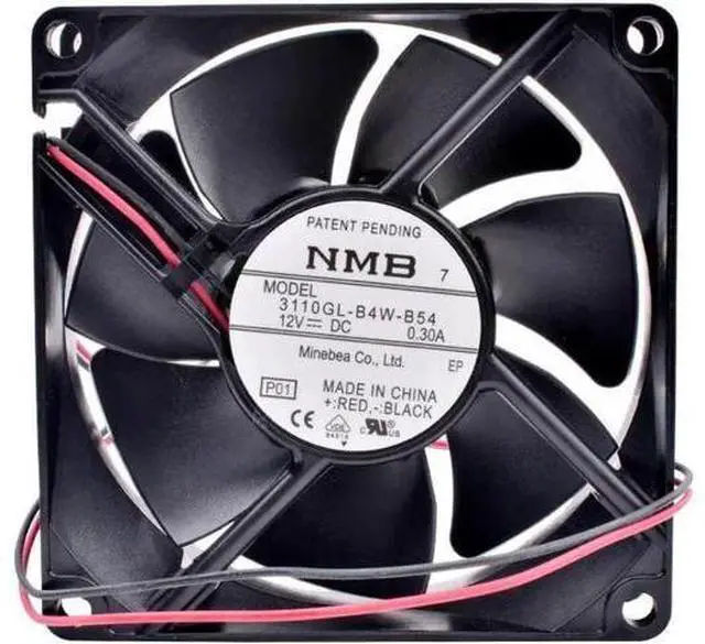 Main image of 3110GL-B4W-B54 80mm fan 80x80x25mm 8cm 8025 12V 0.30A power switch chassis repair replacement cooling fan