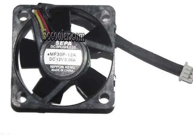 Main image of 30mm MF30P-12A 12V 0.06A 3 wires 3 pins 3CM cooling fan 30x10mm
