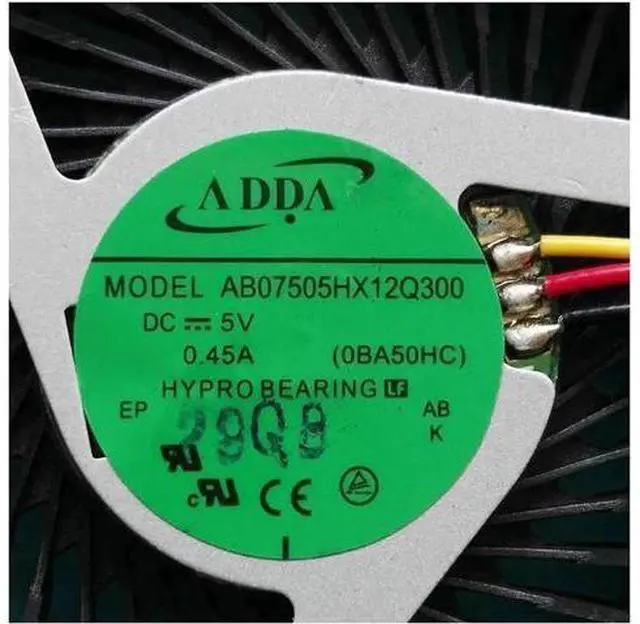 Alt view image 2 of 3 - New and Original CPU fan for ADDA AB07505HX12Q300 0BA50HC DC 5V 0.45A laptop CPU cooling fan cooler