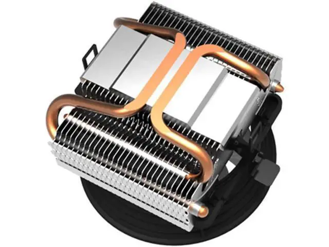 Alt view image 4 of 4 - V4 2 Heat pipe CPU Cooler Radiator 10cm quiet fan For AMD AM3 AM2 Intel LGA 775 1151 1150 1155 1156 CPU Cooling fan