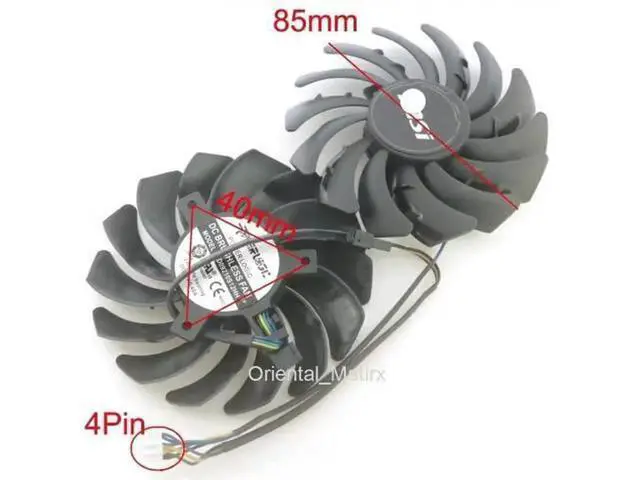 Alt view image 2 of 2 - PLD09210S12HH 85mm 12V 0.40A 4Pin VGA Fan for RX5700 5700XT Evoke MECH Video Graphics Card Cooler Cooling Fan