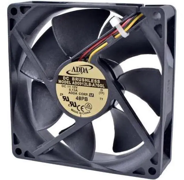 Alt view image 3 of 4 - AD0912LB-A76GL 9cm 90mm fan 9025 9225 12V 0.13A 90x90x25mm 3pin double ball bearing computer CPU cooler cooling fan