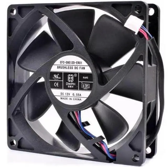Alt view image 2 of 4 - DWPH EFC-09E12D-ER01 9cm 9025 92x92x25mm 92mm fan 12V 0.55A power inverter cooler cooling fan