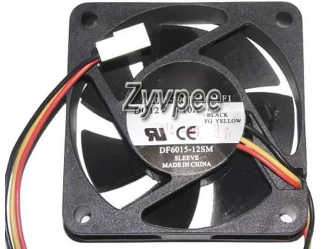 Alt view image 3 of 3 - 60mm A6015-39CB-3AN-F1 DF6015-12SM 12V 0.1A 3Wire 6CM CPU Cooling Fan 60x15mm