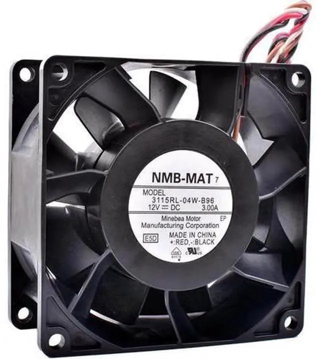 Main image of 3115RL-04W-B96 8cm 8038 80mm fan 12V 3.00A High air volume PWM control speed cooling fan
