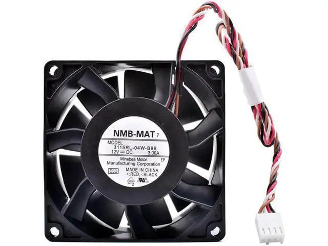 Alt view image 4 of 4 - 3115RL-04W-B96 8cm 8038 80mm fan 12V 3.00A High air volume PWM control speed cooling fan