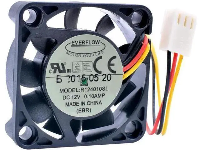 Main image of R124010SL EVERFLOW 4cm 4010 40x40x10mm 40mm fan 12V 0.10A 3 line speed detection mute CPU cooling fan