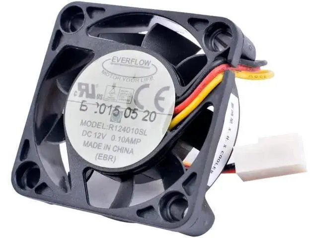Alt view image 3 of 4 - R124010SL EVERFLOW 4cm 4010 40x40x10mm 40mm fan 12V 0.10A 3 line speed detection mute CPU cooling fan