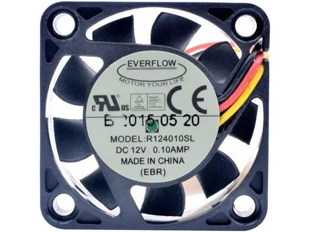 Alt view image 4 of 4 - R124010SL EVERFLOW 4cm 4010 40x40x10mm 40mm fan 12V 0.10A 3 line speed detection mute CPU cooling fan
