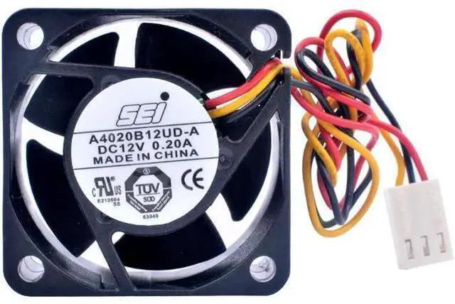 Main image of A4020B12UD-A 4cm 4020 40mm fan 40x40x20mm DC12V 0.20A 3 lines Speed monitoring Suitable for CPU/router switch cooling fan