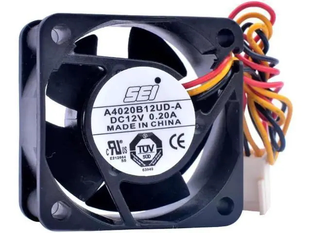 Alt view image 3 of 5 - A4020B12UD-A 4cm 4020 40mm fan 40x40x20mm DC12V 0.20A 3 lines Speed monitoring Suitable for CPU/router switch cooling fan