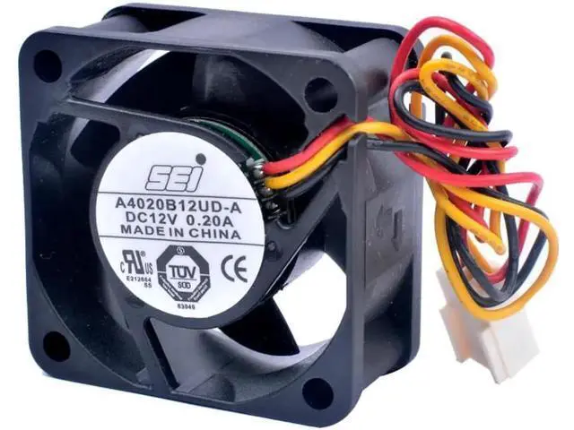 Alt view image 4 of 5 - A4020B12UD-A 4cm 4020 40mm fan 40x40x20mm DC12V 0.20A 3 lines Speed monitoring Suitable for CPU/router switch cooling fan
