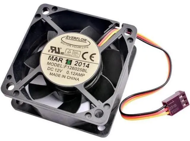 Alt view image 3 of 5 - F126025BL 6cm 6025 60mm fan 60x60x25mm DC12V 0.12A dual ball mute speed monitoring for cooling fan of chassis power supply CPU