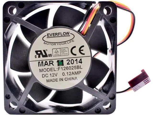 Alt view image 2 of 5 - F126025BL 6cm 6025 60mm fan 60x60x25mm DC12V 0.12A dual ball mute speed monitoring for cooling fan of chassis power supply CPU