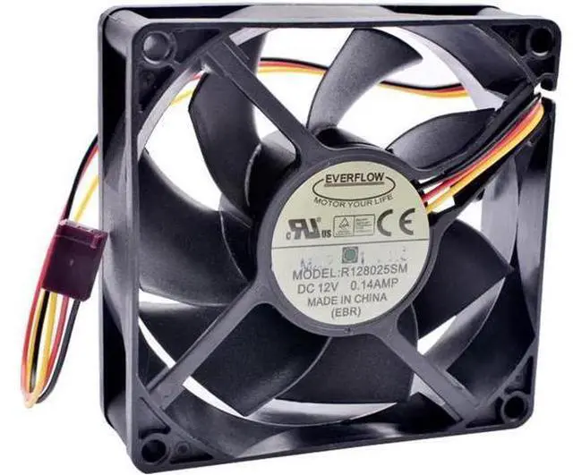 Main image of R128025SM 8cm 80mm fan 80x80x25mm DC12V 0.14A 3 lines 3pin speed monitoring quiet chassis power supply CPU cooling fan
