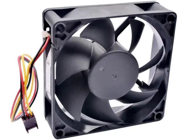 Alt view image 2 of 5 - R128025SM 8cm 80mm fan 80x80x25mm DC12V 0.14A 3 lines 3pin speed monitoring quiet chassis power supply CPU cooling fan