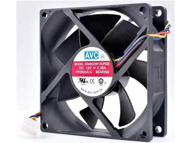 Alt view image 4 of 5 - DS08025R12U 8cm 8025 80mm fan 80x80x25mm 12V 0.70A 4 lines PWM large air volume computer chassis CPU cooling fan
