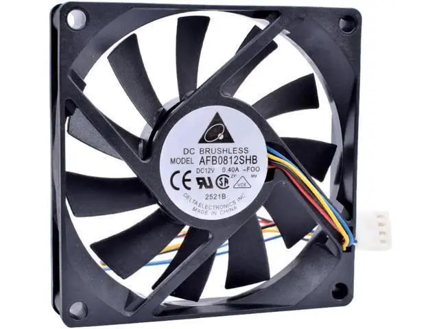 Alt view image 2 of 5 - AFB0812SHB 8cm 8015 80x80x15mm 80mm fan 12V 0.40A 4 lines pwm ultra-thin chassis CPU large air volume cooling fan