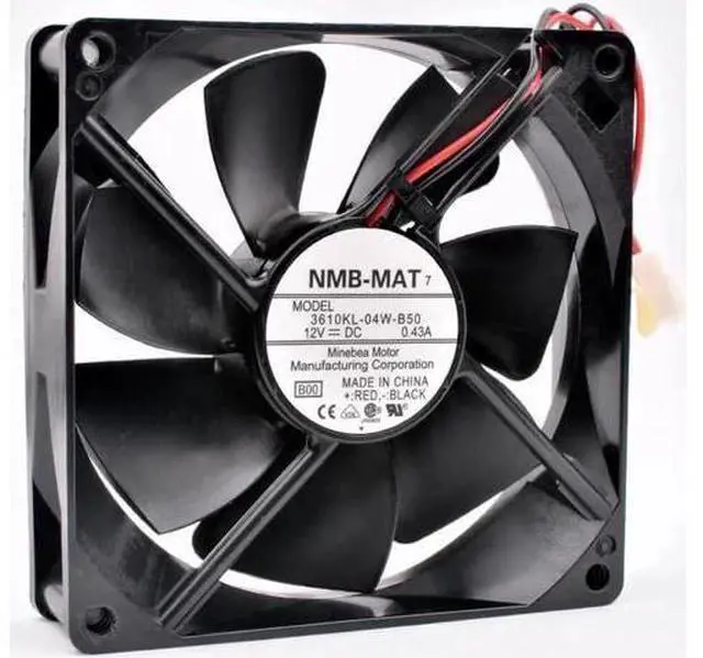 Main image of 3610KL-04W-B50 9cm 92mm fan 92x92x25mm DC12V 0.43A 2 wires 2pin double balls large air volume cooling fan for UPS power supply