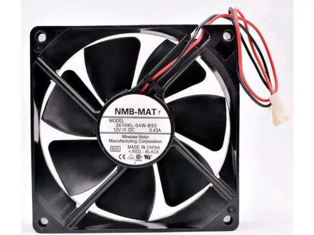 Alt view image 3 of 4 - 3610KL-04W-B50 9cm 92mm fan 92x92x25mm DC12V 0.43A 2 wires 2pin double balls large air volume cooling fan for UPS power supply