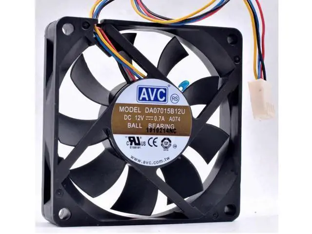 Alt view image 4 of 4 - DA07015B12U 7cm 70mm fan 12V 0.70A 4 lines pwm computer chassis CPU cooling fan