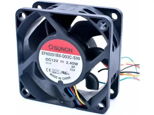 Alt view image 3 of 5 - EF60251BX-Q03C-S99 6cm 6025 60x60x25mm 60mm fan DC12V 2.40W 4 lines pwm computer case CPU cooling fan