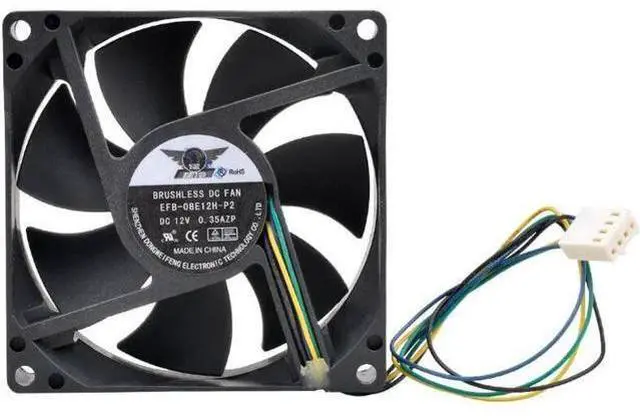 Alt view image 5 of 5 - EFB-08E12H-P2 8cm 80mm fan 80x80x25mm DC12V 0.35A 4pin cooling fan for computer CPU