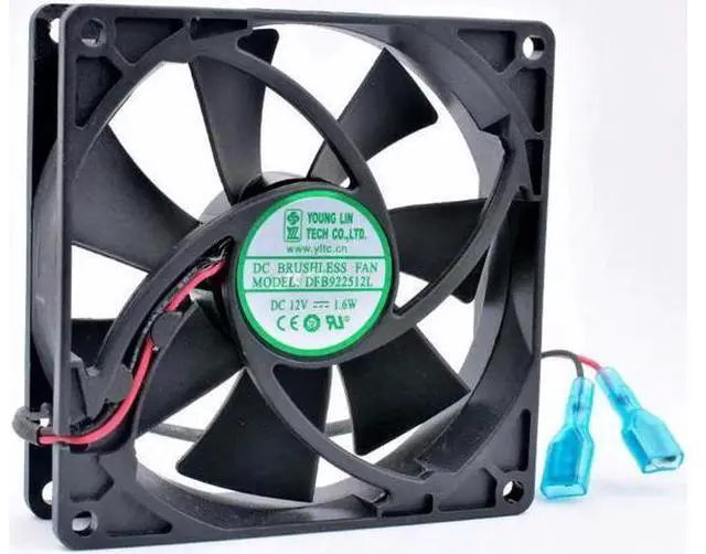 Main image of DFB922512L 92mm fan 92x92x25mm DC12V 1.6W 2 wires, double ball bearings, cooling fan for chassis power supply CPU