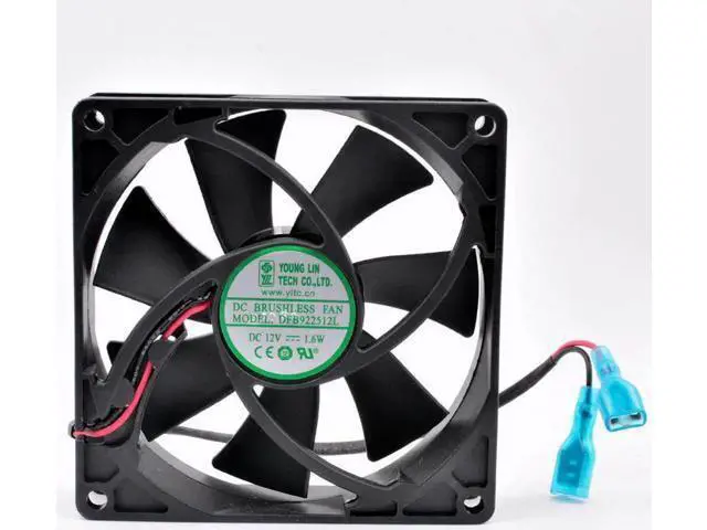 Alt view image 4 of 5 - DFB922512L 92mm fan 92x92x25mm DC12V 1.6W 2 wires, double ball bearings, cooling fan for chassis power supply CPU