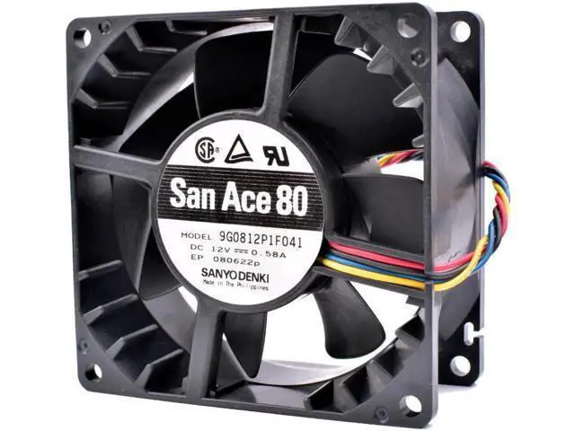 Alt view image 2 of 5 - 9G0812P1F041 8cm 80mm fan 8038 12V 0.58A Double ball bearing server large air volume cooling fan