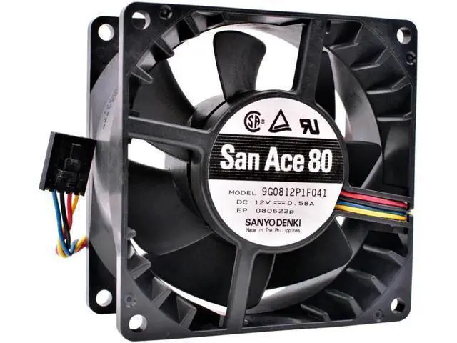 Alt view image 4 of 5 - 9G0812P1F041 8cm 80mm fan 8038 12V 0.58A Double ball bearing server large air volume cooling fan