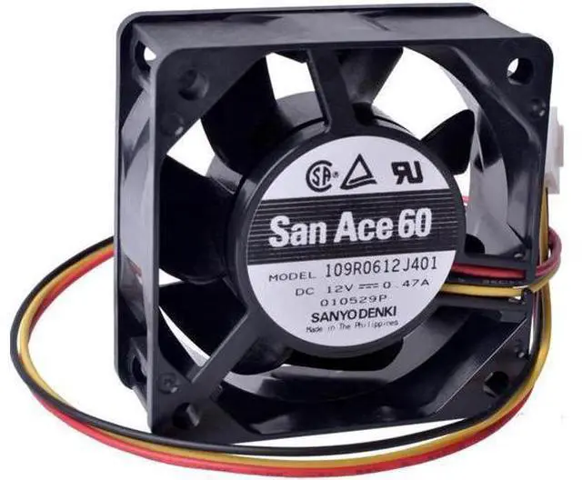 Main image of 109R0612J401 60mm fan 6025 60x60x25mm 12V 0.47A Double ball bearing large air volume cooling fan