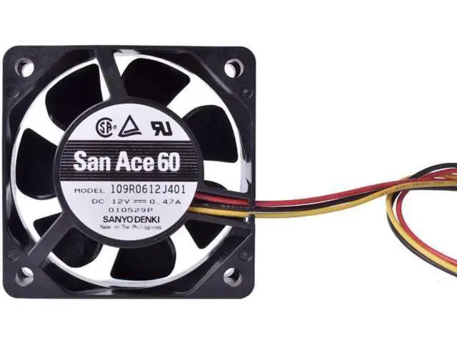 Alt view image 2 of 6 - 109R0612J401 60mm fan 6025 60x60x25mm 12V 0.47A Double ball bearing large air volume cooling fan