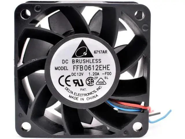 Alt view image 2 of 4 - FFB0612EHE 6cm 60mm fan 60x60x38mm DC12V 1.20A server chassis large air volume cooling fan