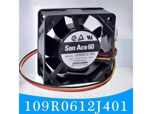 Alt view image 5 of 6 - 109R0612J401 60mm fan 6025 60x60x25mm 12V 0.47A Double ball bearing large air volume cooling fan