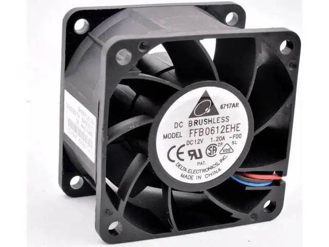 Alt view image 3 of 4 - FFB0612EHE 6cm 60mm fan 60x60x38mm DC12V 1.20A server chassis large air volume cooling fan