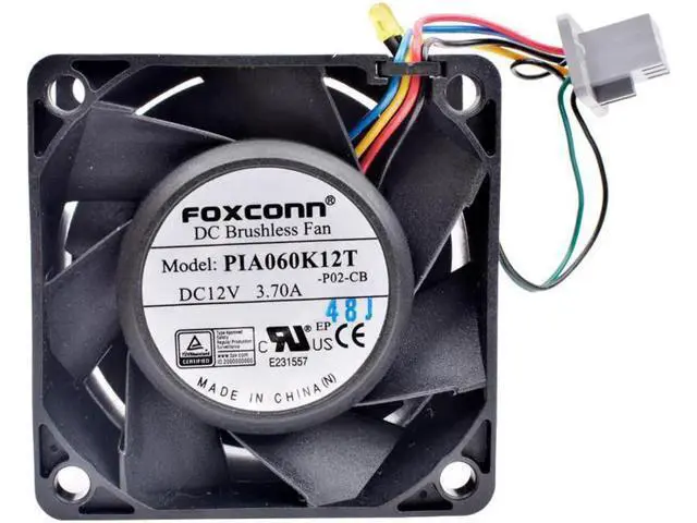 Alt view image 5 of 5 - PIA060K12T 6cm 60mm fan 60x60x38mm DC12V 3.70A super large air volume cooling fan for server chassis or retrofit