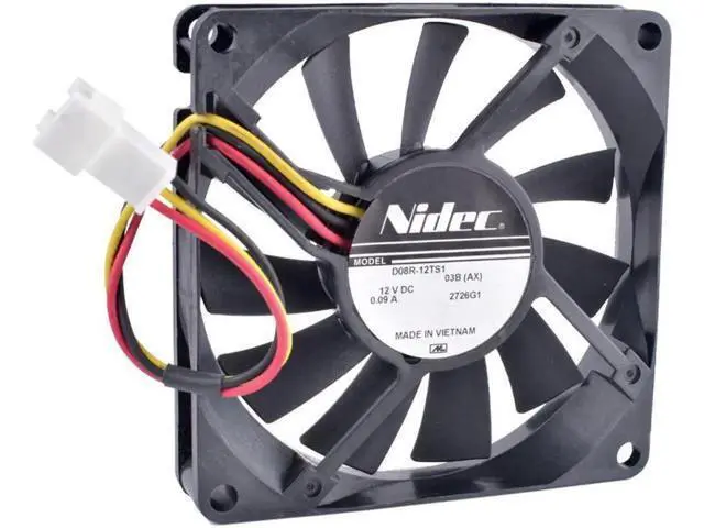 Alt view image 4 of 4 - D08R-12TS1 8cm 80mm fan 8015 12V 0.09A 3-wire ultra-quiet cooling fan