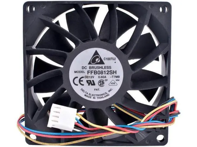 Alt view image 2 of 4 - FFB0812SH 8cm 8025 80mm fan 12V 0.60A 4-wire pwm high volume booster cooling fan