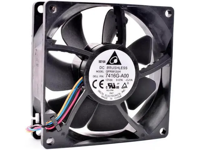 Alt view image 2 of 4 - QFR0812UH 7416G-A00 8cm 8025 80mm fan DC12V 0.87A server chassis CPU cooling fan