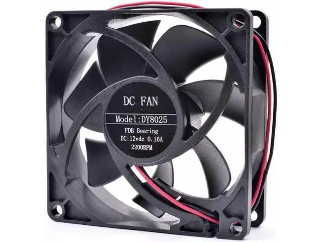 Alt view image 2 of 5 - DY8025 8cm 8025 80x80x25mm 80mm fan 12V 0.16A 2 line computer chassis power cooling fan
