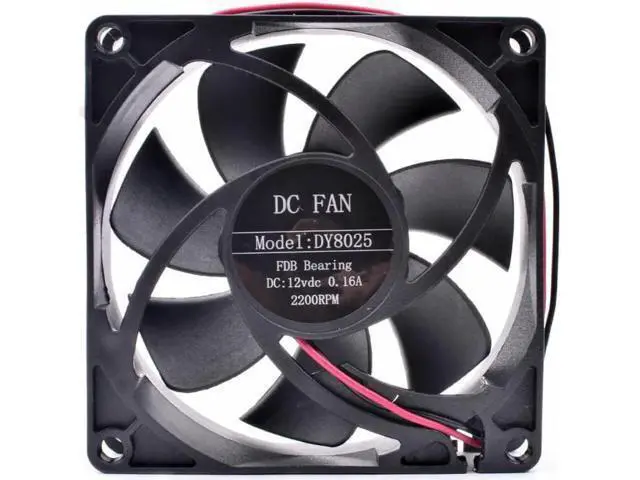 Alt view image 4 of 5 - DY8025 8cm 8025 80x80x25mm 80mm fan 12V 0.16A 2 line computer chassis power cooling fan