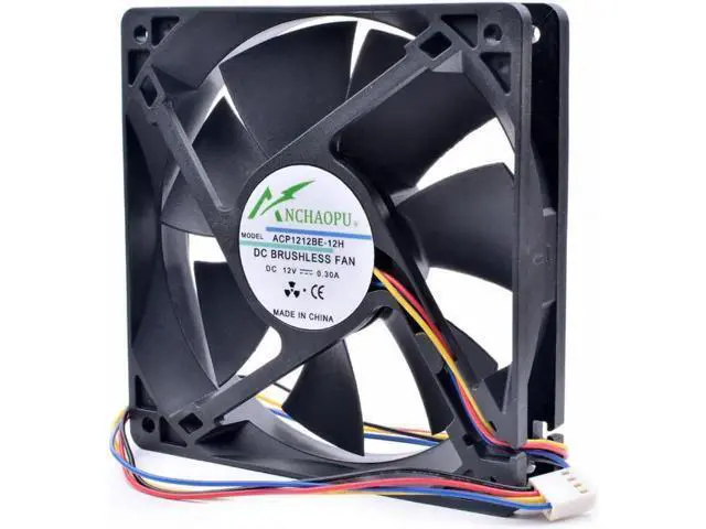 Alt view image 3 of 4 - ANCHAOPU ACP1212BE-12H 12cm 12025 120x120x25mm 120mm fan 12V 0.30A 4 line chassis CPU cooling fan