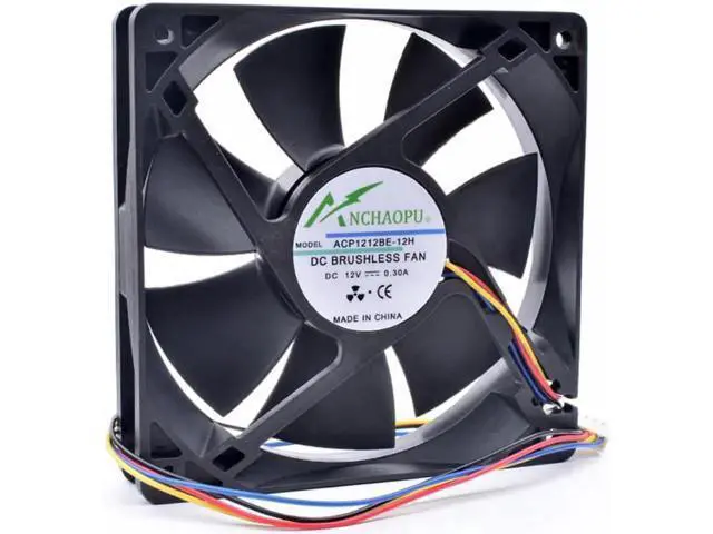 Alt view image 2 of 4 - ANCHAOPU ACP1212BE-12H 12cm 12025 120x120x25mm 120mm fan 12V 0.30A 4 line chassis CPU cooling fan