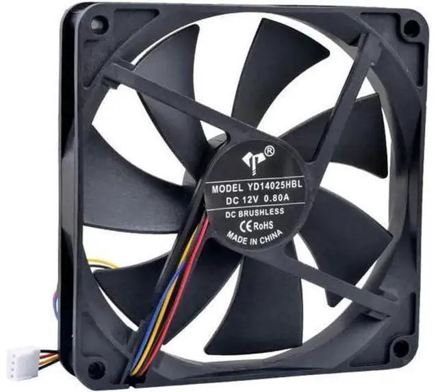 Main image of YD14025HBL 14cm 140mm fan 140x140x25mm DC12V 0.80A 4pin pwm high airflow cooling fan for case power supply