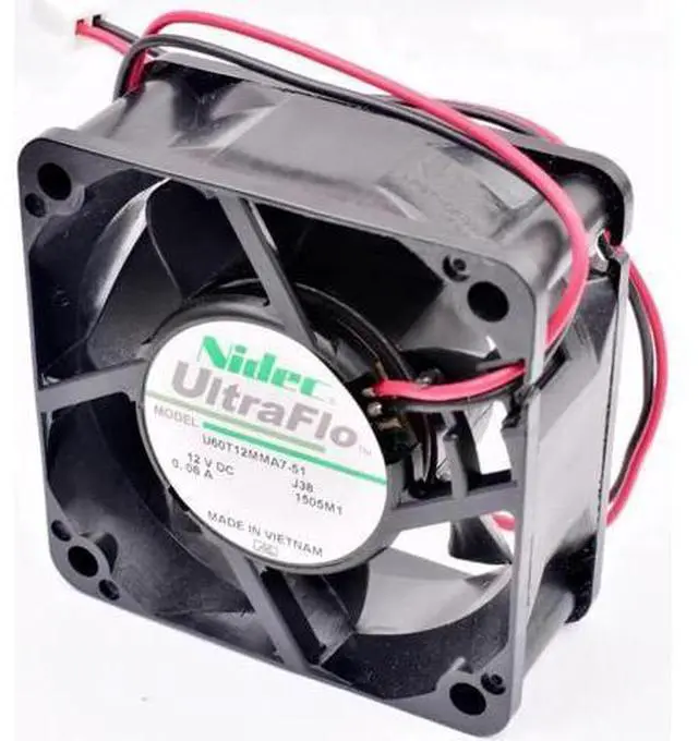 Alt view image 2 of 3 - U60T12MMA7-51 60mm fan 6cm 6025 60x60cx25mm DC12V 0.06A quiet cooling fan for power supply